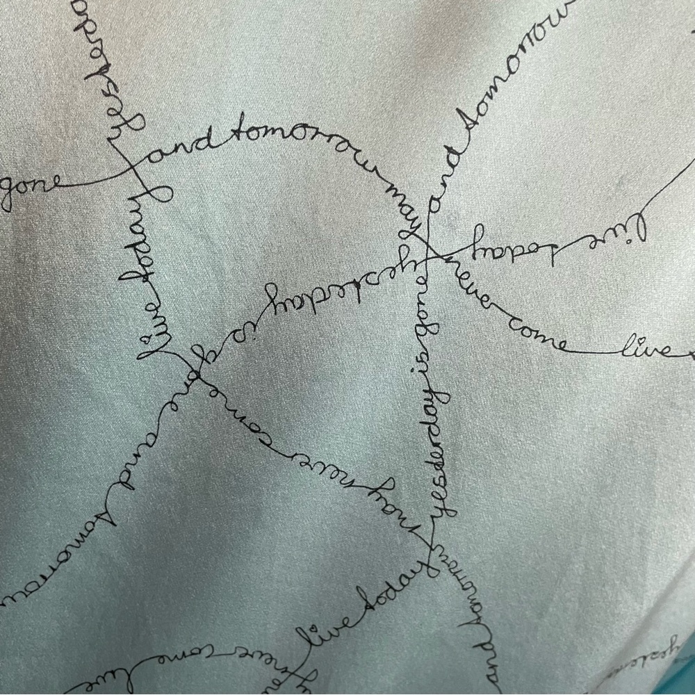 CHARLOTTE SPARRE Night Lounge Dress! Powder Blue Print! Drawstring Waist. Large - Picture 9 of 15
